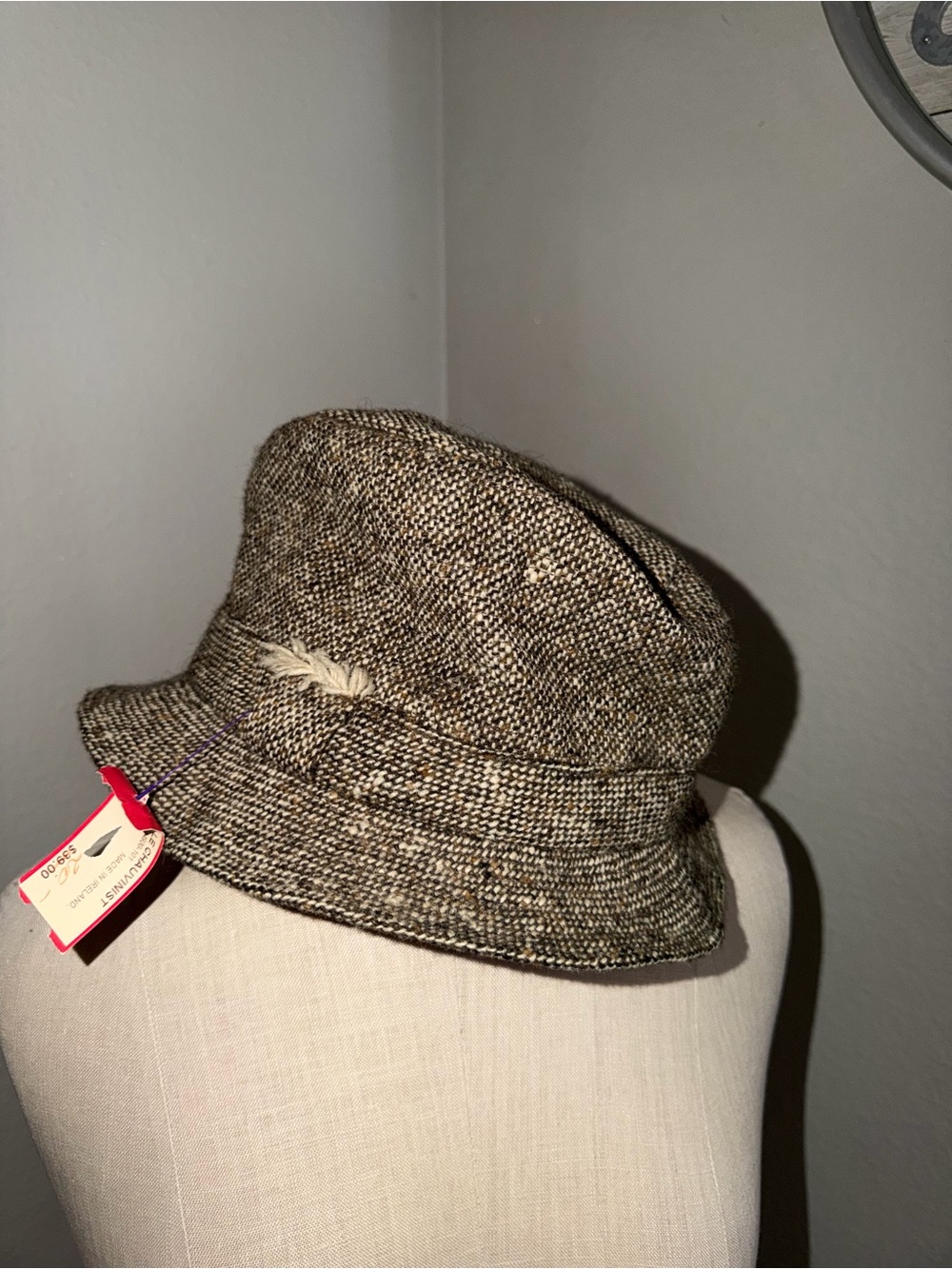 Vintage David Hanna and Sons LTD Tweed Bucket Hat -Sz 7 1/8 Mint